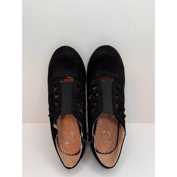 Journee Collection Piper Black Oxford Style Heels SZ 7 Classic Block Heel Shoes - Picture 8 of 11